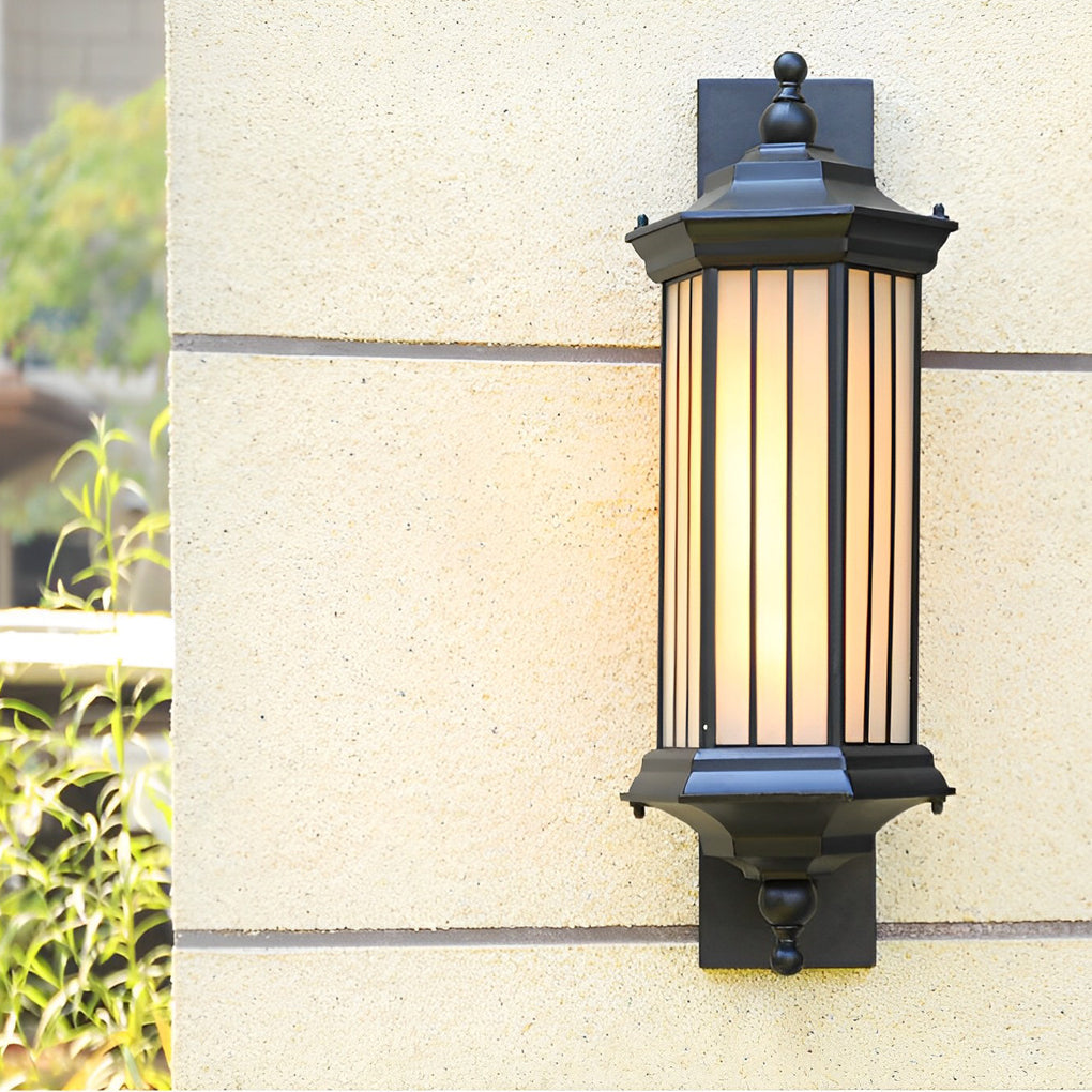 Vintage Black Aluminum Outdoor Wall Light Waterproof Exterior Sconce for Garden and Porch