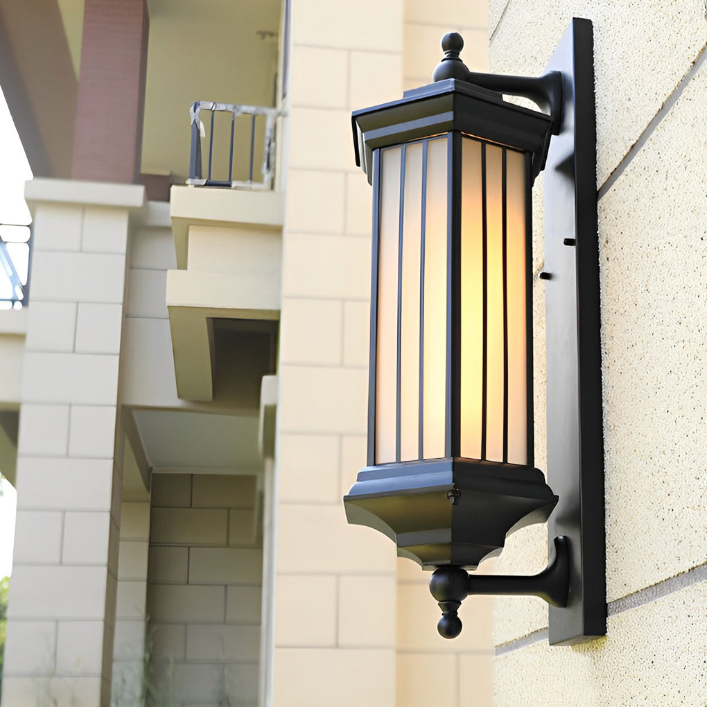 Vintage Black Aluminum Outdoor Wall Light Waterproof Exterior Sconce for Garden and Porch