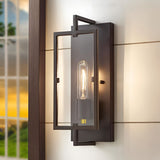 Vintage Black Iron Rectangular Industrial Wall Sconce for Bedroom and Living Room Lighting