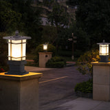 Vintage Black Pavilion Outdoor Post Lamp for Pathway Garden and Landscape Lighting