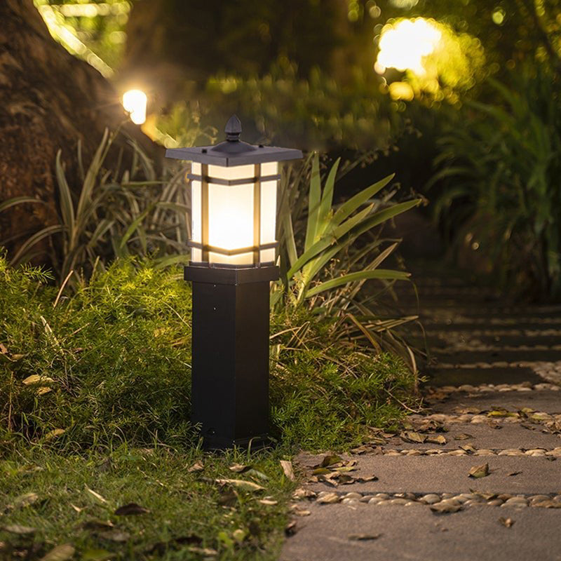 Vintage Black Pavilion Outdoor Post Lamp for Pathway Garden and Landscape Lighting