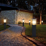 Vintage Black Pavilion Outdoor Post Lamp for Pathway Garden and Landscape Lighting