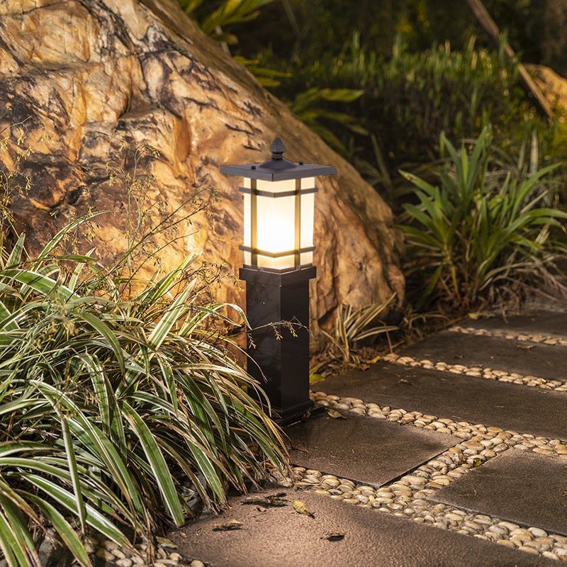 Vintage Black Pavilion Outdoor Post Lamp for Pathway Garden and Landscape Lighting