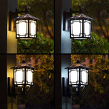 Vintage Black Solar Outdoor Wall Lantern Waterproof Aluminum Exterior Sconce Lighting