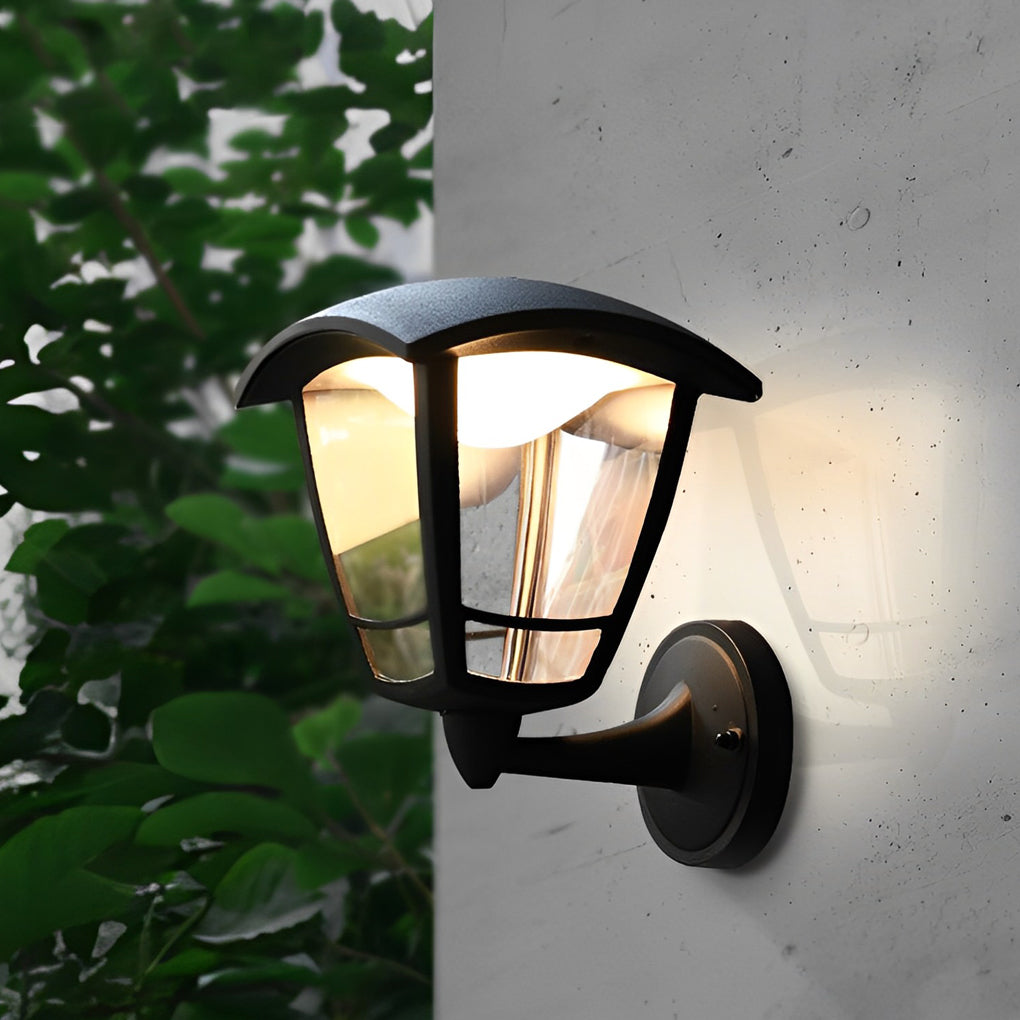 Vintage Black Waterproof Outdoor Wall Sconce Retro Exterior Plug in Wall Lamp for Porch Garden