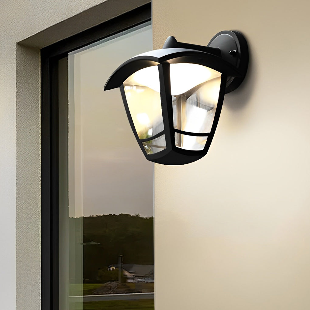 Vintage Black Waterproof Outdoor Wall Sconce Retro Exterior Plug in Wall Lamp for Porch Garden