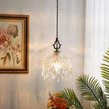 Vintage Brass and Clear Glass Bowl Pendant Light Elegant Ceiling Fixture for Dining Room