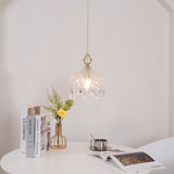 Vintage Brass and Clear Glass Bowl Pendant Light Elegant Ceiling Fixture for Dining Room
