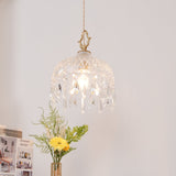 Vintage Brass and Clear Glass Bowl Pendant Light Elegant Ceiling Fixture for Dining Room