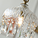 Vintage Brass and Clear Glass Bowl Pendant Light Elegant Ceiling Fixture for Dining Room