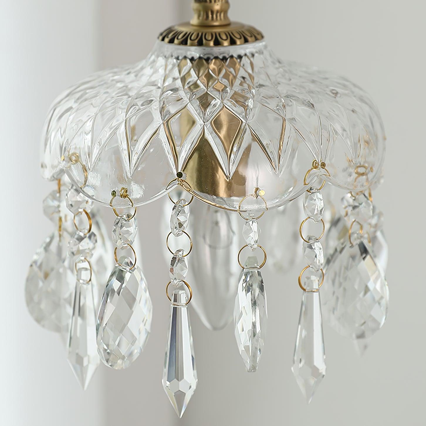 Vintage Brass and Clear Glass Bowl Pendant Light Elegant Ceiling Fixture for Dining Room