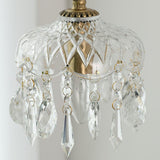 Vintage Brass and Clear Glass Bowl Pendant Light Elegant Ceiling Fixture for Dining Room