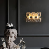 Vintage Brass and Hand Blown Glass Wall Light Fixture Set of 2 Indoor Sconces