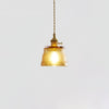 Vintage Brass Glass Cup Pendant Light with Amber Green and Clear Shades