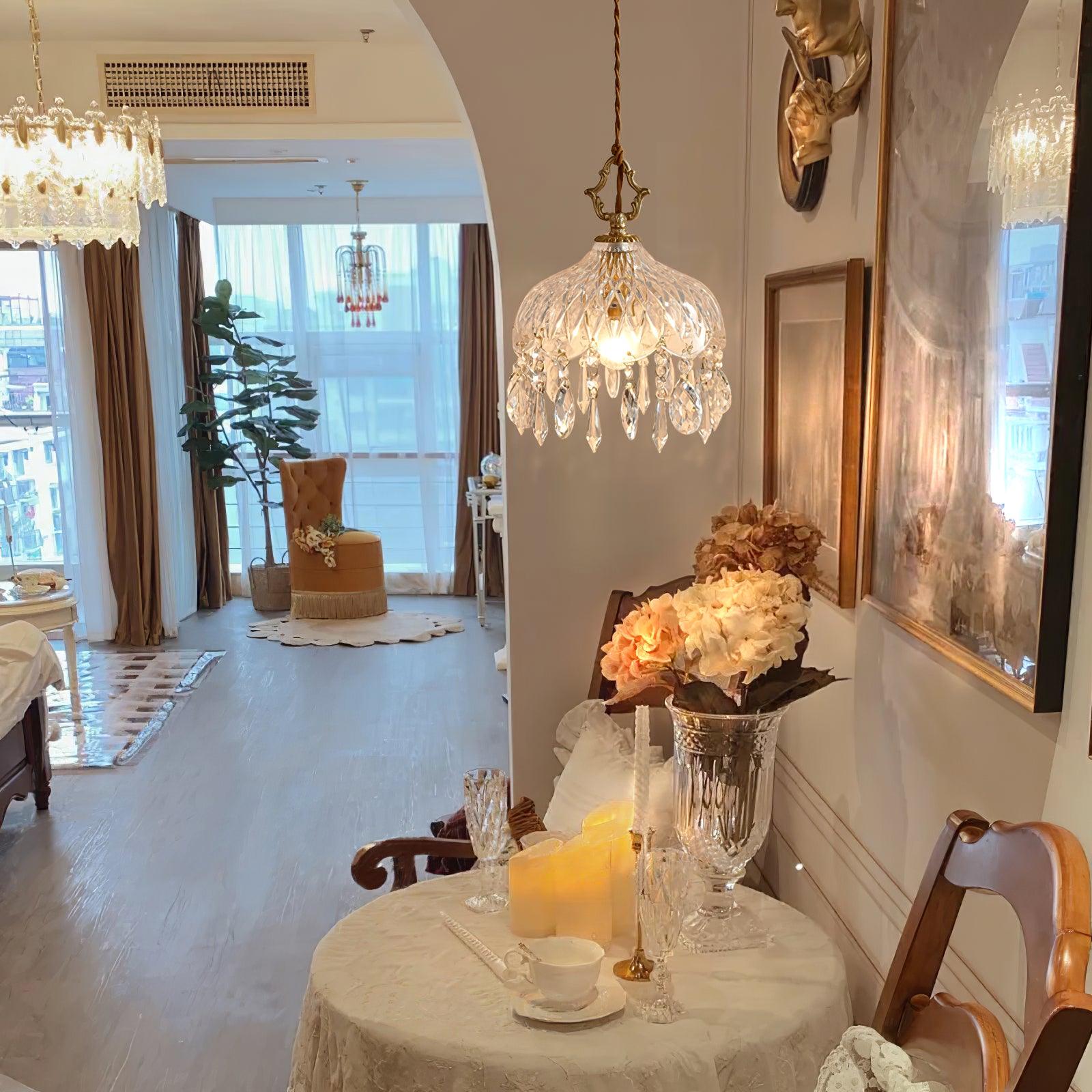 Vintage Brass Hammered Glass Bowl Tassel Pendant Light Elegant Ceiling Hanging Fixture