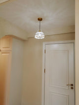 Vintage Brass Hammered Glass Bowl Tassel Pendant Light Elegant Ceiling Hanging Fixture