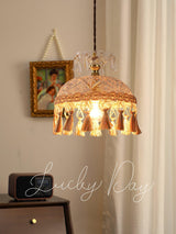 Vintage Brass Hammered Glass Bowl Tassel Pendant Light Elegant Ceiling Hanging Fixture