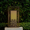 Vintage Brown Floral Hollow Pattern Outdoor Pathway Light Waterproof Garden Landscape Lamp