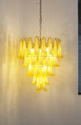 vintage-caramel-murano-glass-petals-chandelier-for-elegant-living-spaces