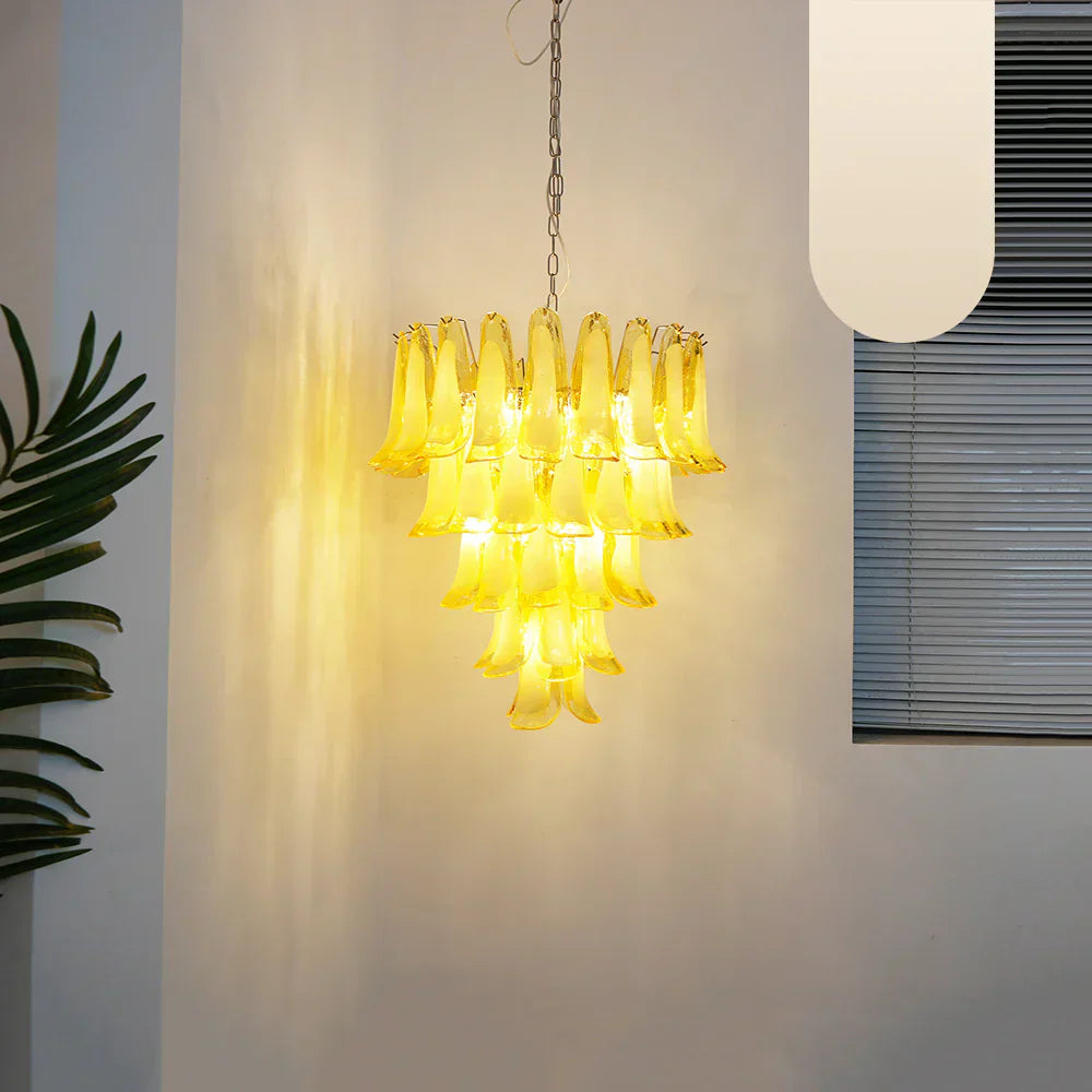 vintage-caramel-murano-glass-petals-chandelier-for-elegant-living-spaces