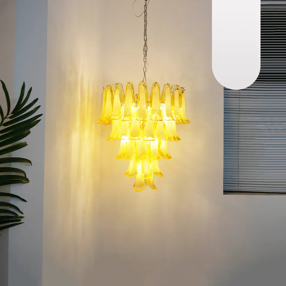 vintage-caramel-murano-glass-petals-chandelier-for-elegant-living-spaces