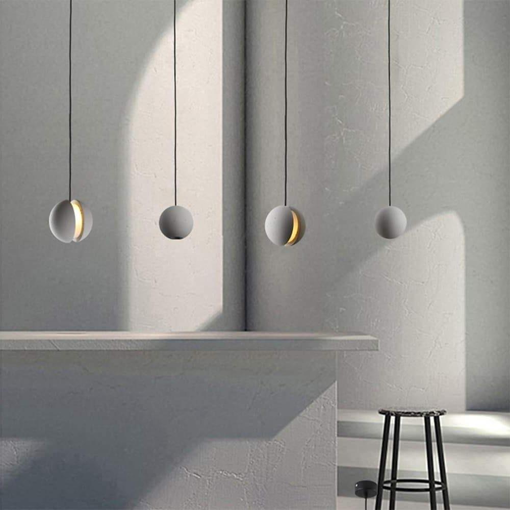 Vintage Ceramic LED Pendant Light Industrial Sphere Hanging Lamp for Kitchen and Dining Room