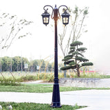 Vintage Double Head Outdoor Street Lamp Post Waterproof European Garden Light in Aluminum