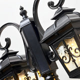 Vintage Double Head Outdoor Street Lamp Post Waterproof European Garden Light in Aluminum