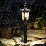 Vintage European Outdoor Garden Pathway Light Waterproof Die Cast Aluminum Lawn Lamp 33 Inch
