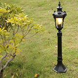Vintage European Outdoor Garden Pathway Light Waterproof Die Cast Aluminum Lawn Lamp 33 Inch