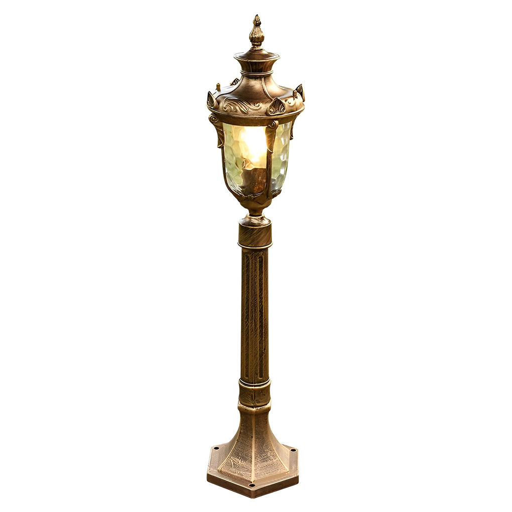Vintage European Outdoor Garden Pathway Light Waterproof Die Cast Aluminum Lawn Lamp 33 Inch