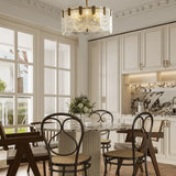 Vintage French Court Style Glass Pendant Light Three Step Dimming Modern Chandelier
