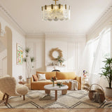 Vintage French Court Style Glass Pendant Light Three Step Dimming Modern Chandelier