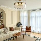 Vintage French Court Style Glass Pendant Light Three Step Dimming Modern Chandelier