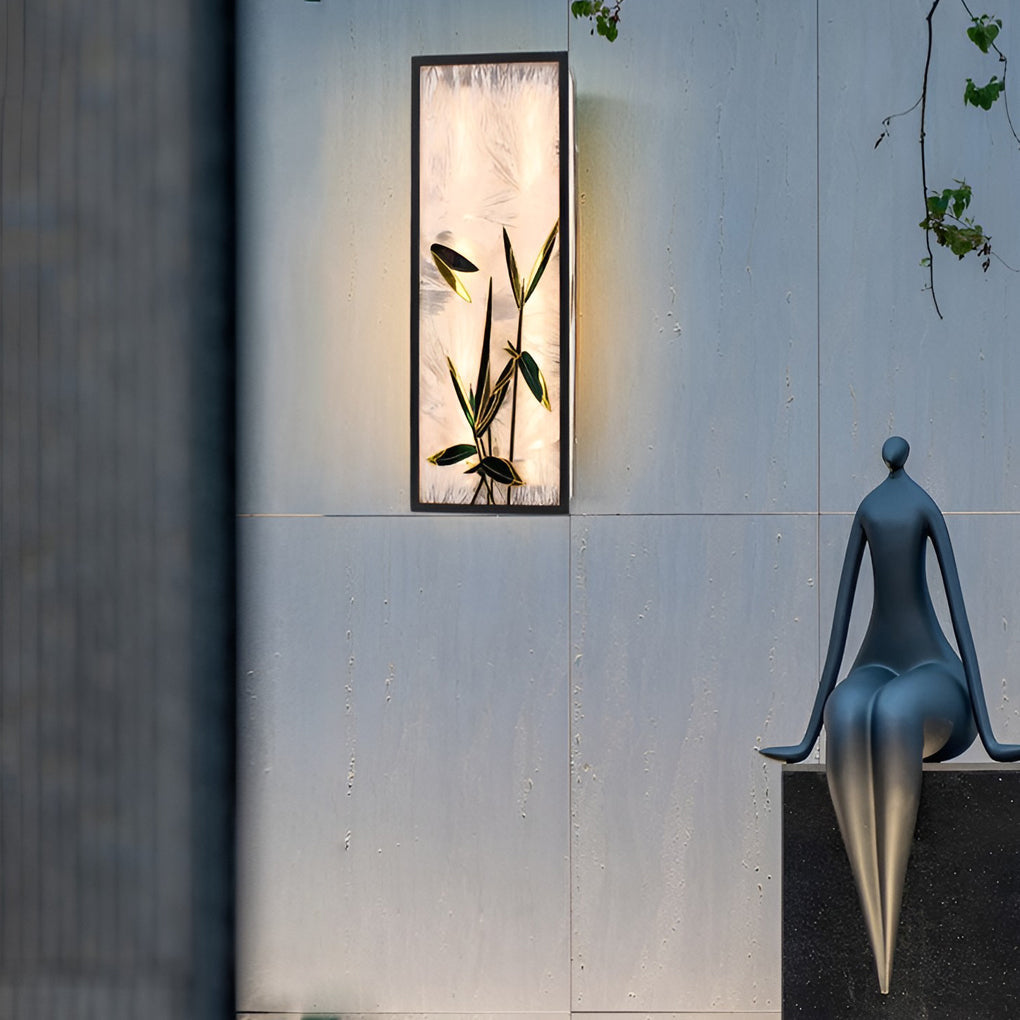 Vintage Galvanized Steel LED Outdoor Wall Sconce Waterproof Flower Pattern Exterior Light fixture