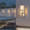 Vintage Galvanized Steel LED Outdoor Wall Sconce Waterproof Flower Pattern Exterior Light fixture