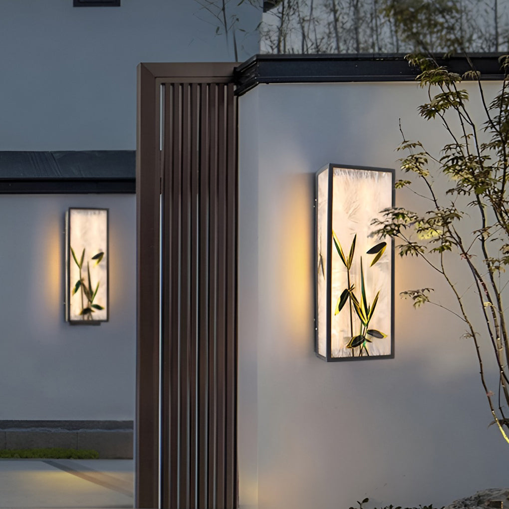Vintage Galvanized Steel LED Outdoor Wall Sconce Waterproof Flower Pattern Exterior Light fixture