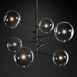 Vintage Geometrical Globe Chandelier Metal and Glass Pendant Light for Modern Kitchen and Dining Areas