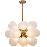Vintage Glass Globe Cluster Chandelier 18 Light Nature Inspired Ceiling Fixture for Bedroom and Living Room