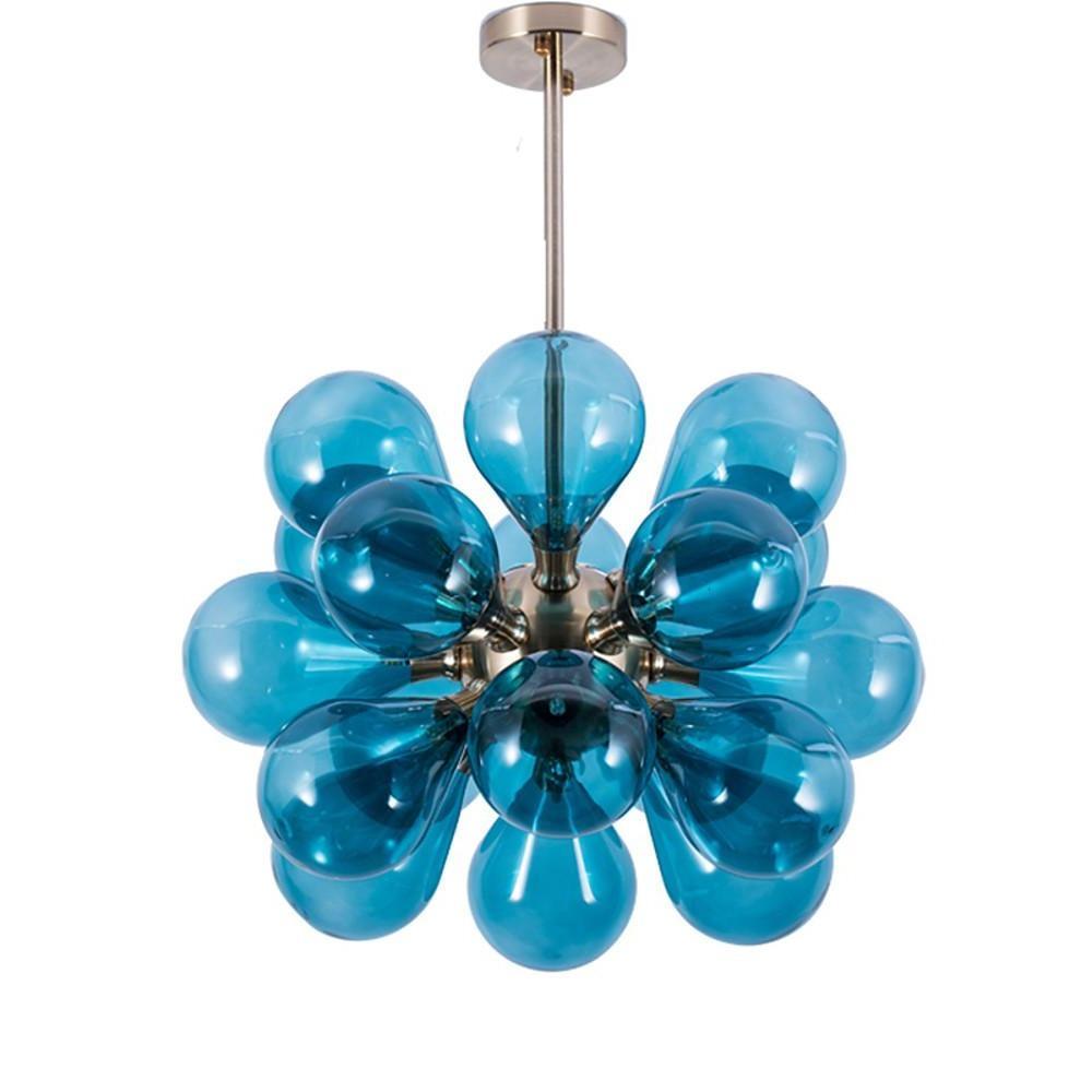 Vintage Glass Globe Cluster Chandelier 18 Light Nature Inspired Ceiling Fixture for Bedroom and Living Room