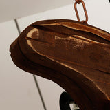 Vintage Guitar Pendant Light Rustic Wood and Glass Ceiling Hanging Lamp