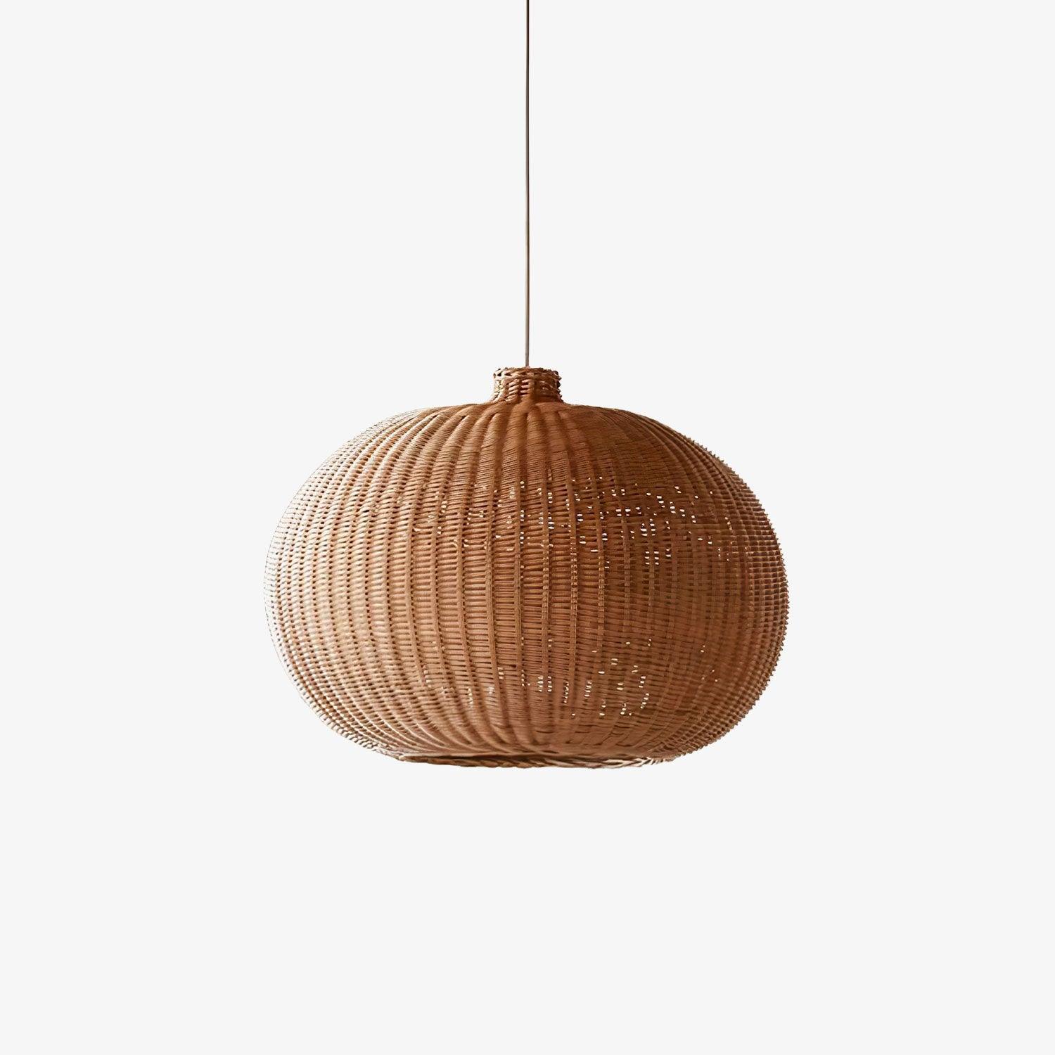 Vintage Handwoven Rattan Pendant Light Rustic Bohemian Woven Ceiling Hanging Lamp