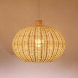 Vintage Handwoven Rattan Pendant Light Rustic Bohemian Woven Ceiling Hanging Lamp