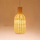 Vintage Handwoven Rattan Pendant Light Rustic Bohemian Woven Ceiling Hanging Lamp
