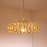 Vintage Handwoven Rattan Pendant Light Rustic Bohemian Woven Ceiling Hanging Lamp