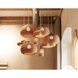Vintage Handwoven Rattan Pendant Light Rustic Bohemian Woven Ceiling Hanging Lamp