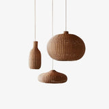 Vintage Handwoven Rattan Pendant Light Rustic Bohemian Woven Ceiling Hanging Lamp