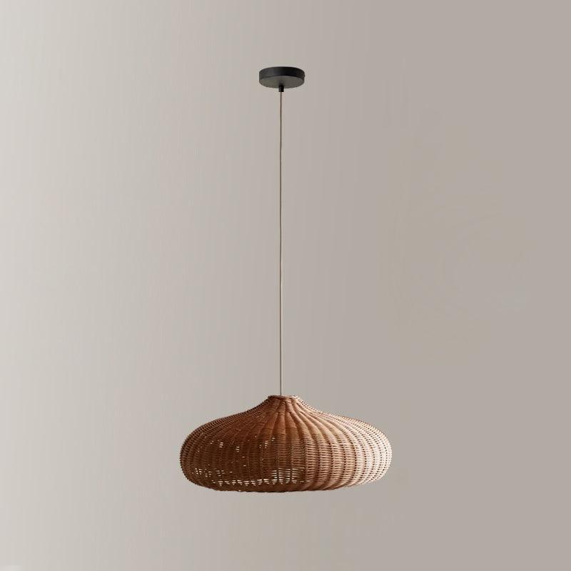 Vintage Handwoven Rattan Pendant Light Rustic Bohemian Woven Ceiling Hanging Lamp