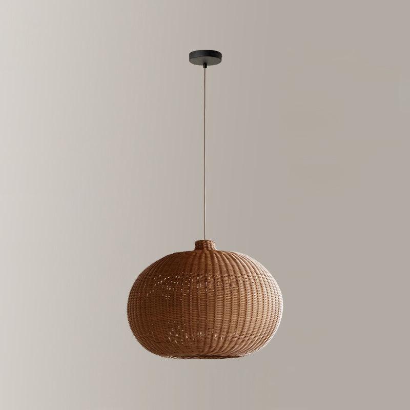 Vintage Handwoven Rattan Pendant Light Rustic Bohemian Woven Ceiling Hanging Lamp