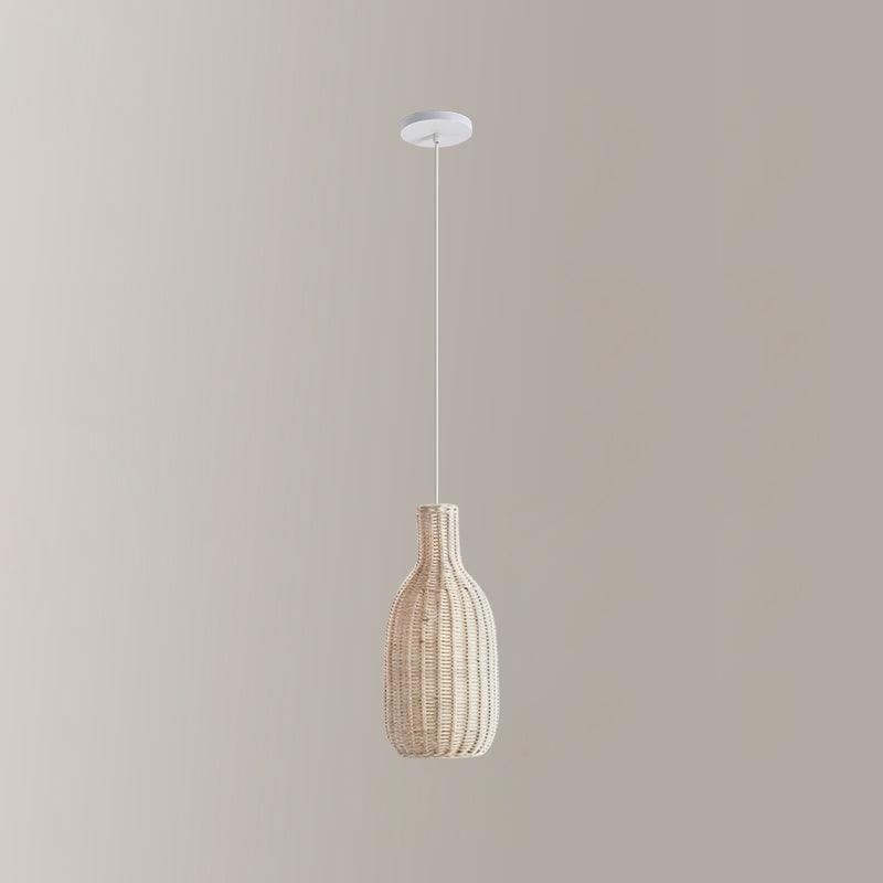 Vintage Handwoven Rattan Pendant Light Rustic Bohemian Woven Ceiling Hanging Lamp